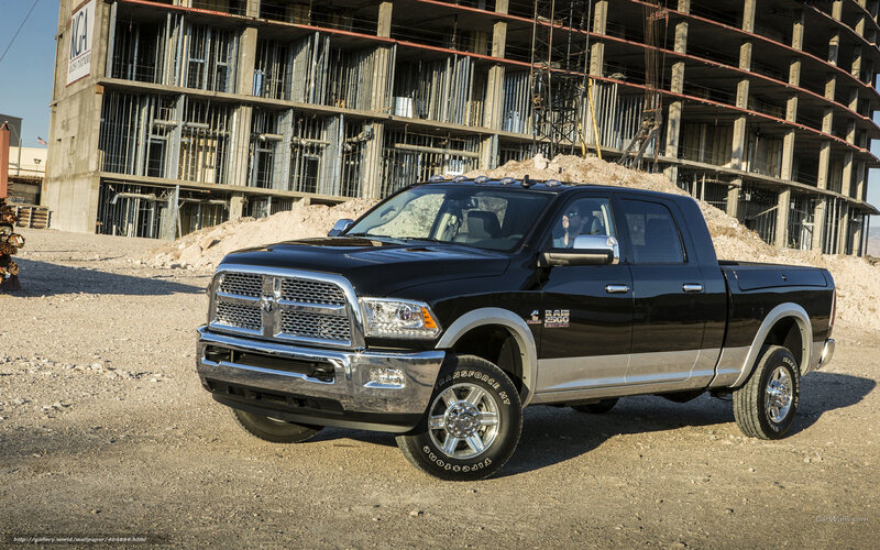 Black Ram 2500 truck at construction site