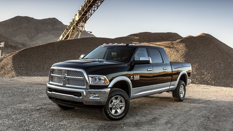 Black Ram 2500 truck in quarry
