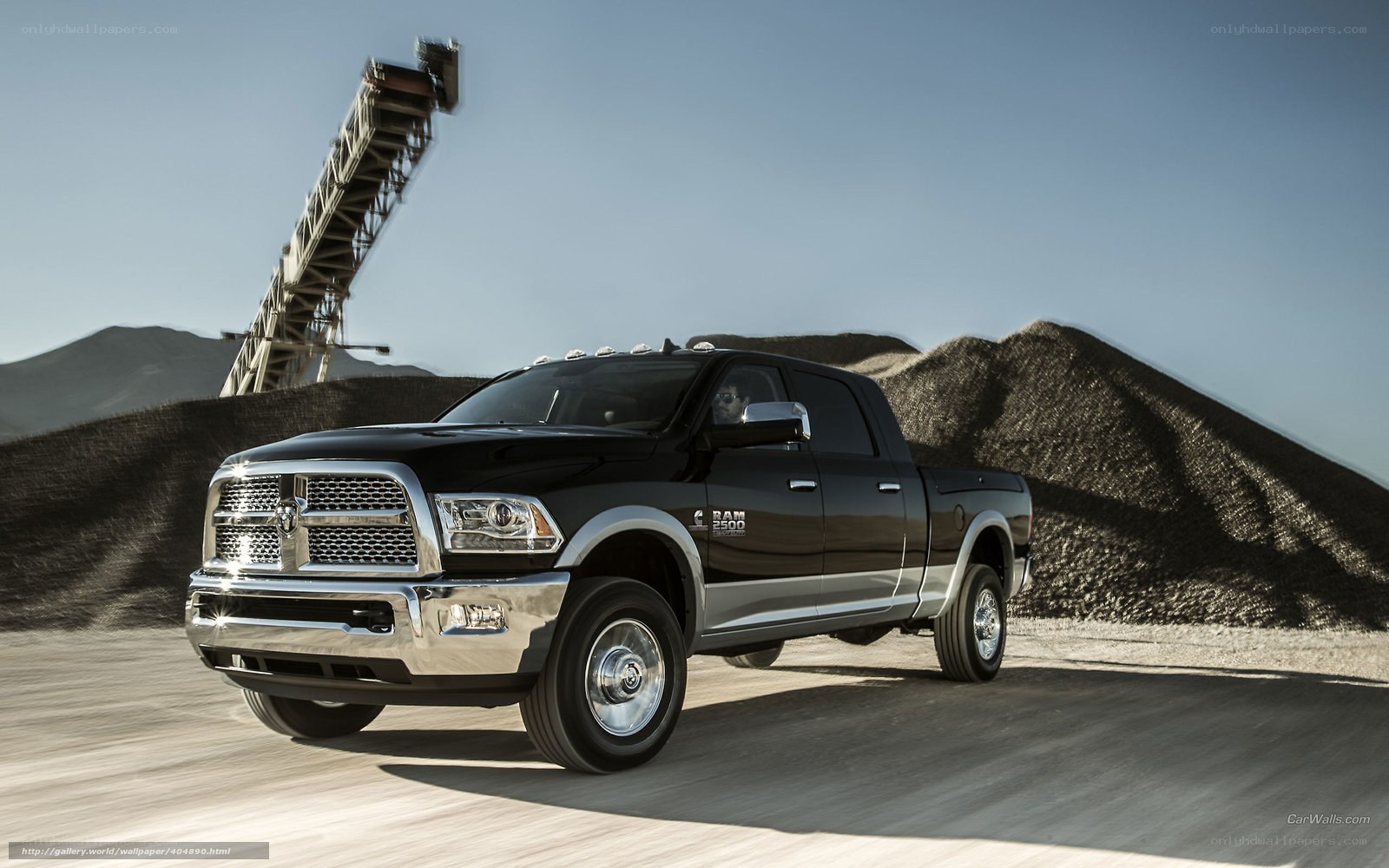 Black Ram 2500 truck in quarry