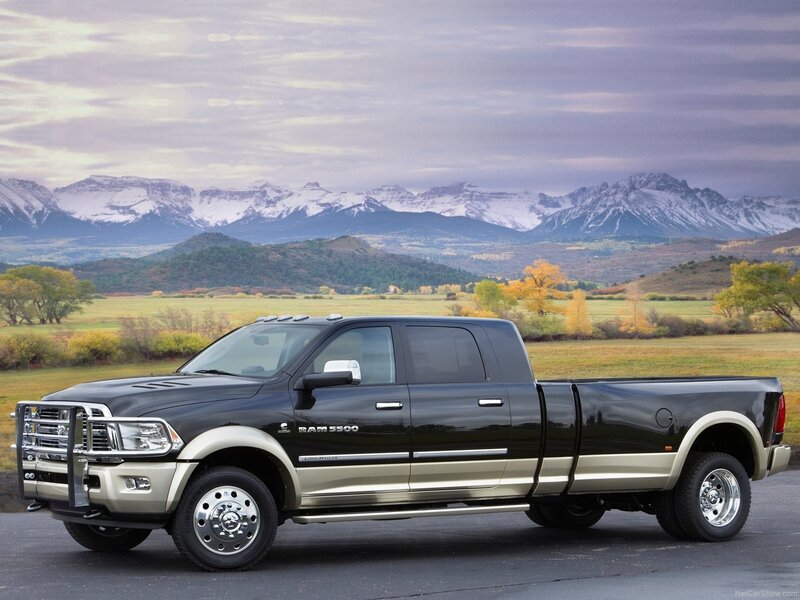 Black Ram 5500 truck in mountains