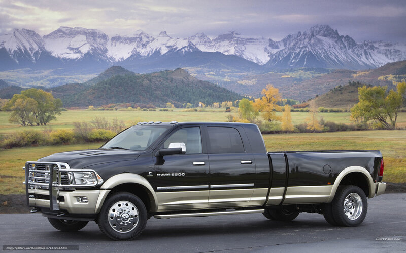 Black Ram 5500 truck in mountains