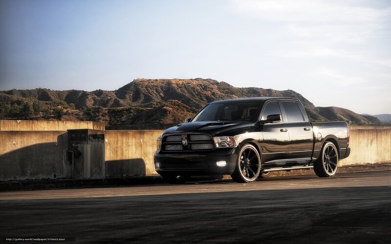 Black Ram pickup on a bridge