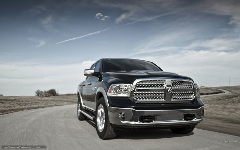 Black Ram Pickup Truck — Dynamic, Afternoon