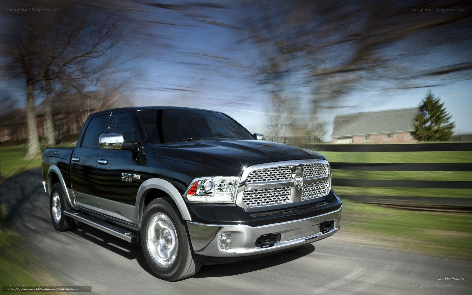 black ram pickup truck in motion