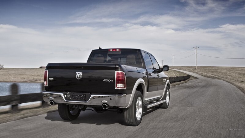 black ram pickup truck on road