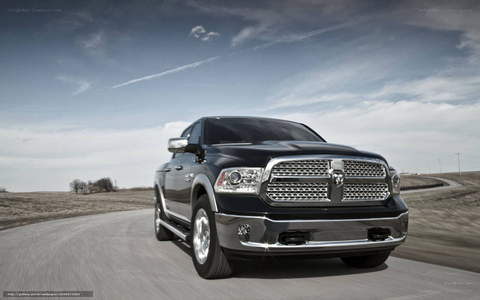 black ram pickup truck on road