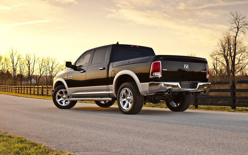 black ram pickup truck on road