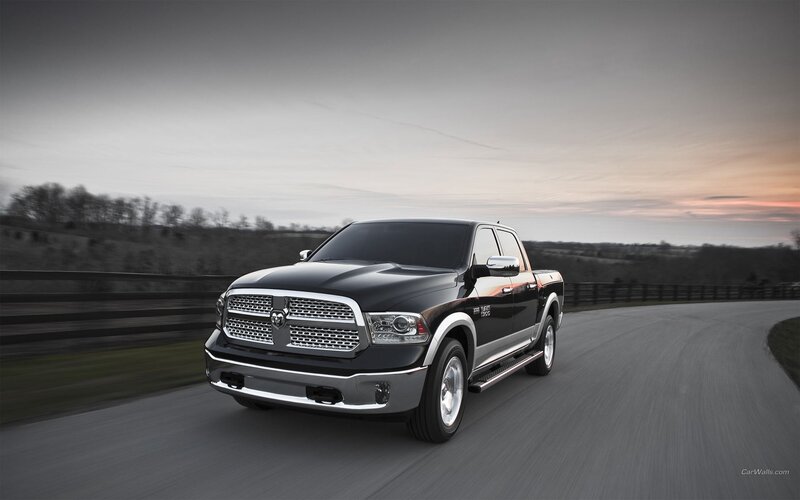black ram pickup truck on road