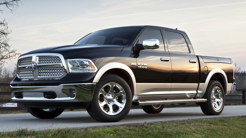 Black Ram Pickup Truck — Serene, Sunset, Photograph, Grille