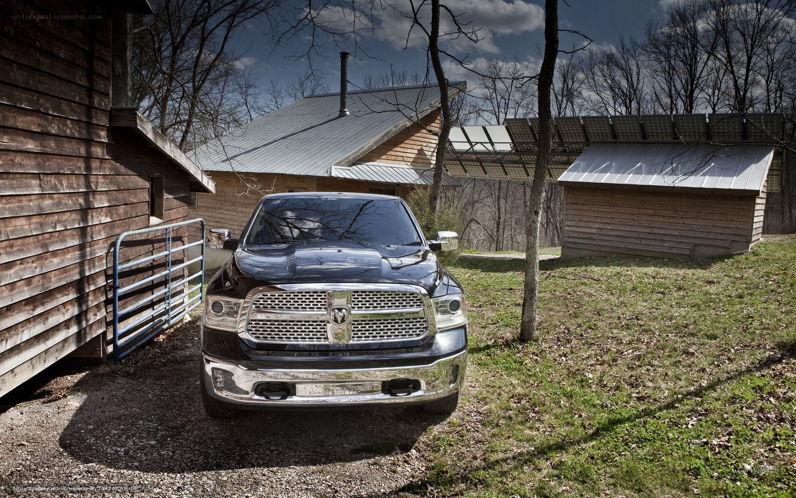 Black Ram truck in rural setting