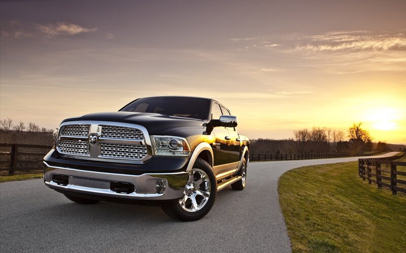 Black Ram truck on country road