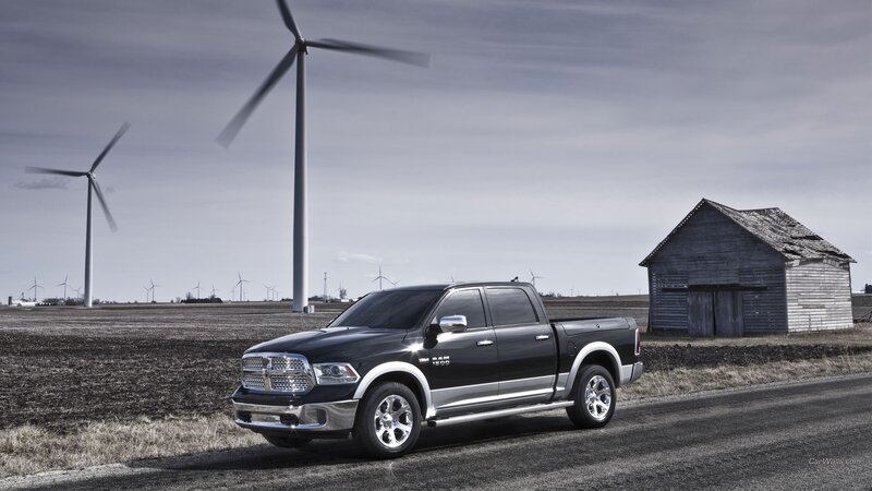 Black Ram truck on rural road