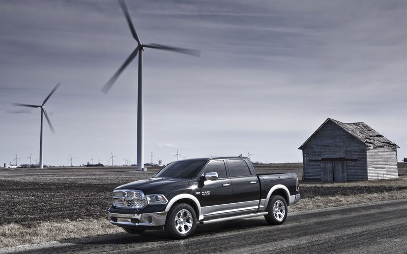 Black Ram truck on rural road