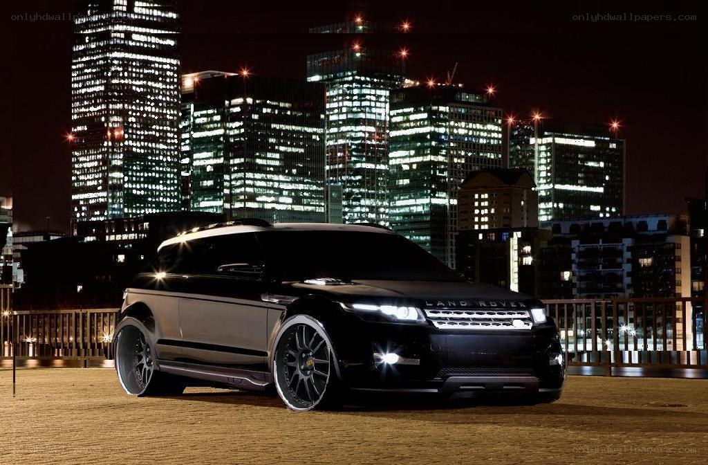 Black Range Rover at night