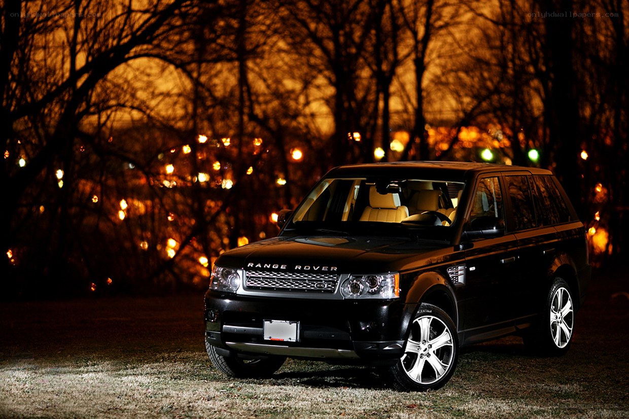 Black Range Rover at night