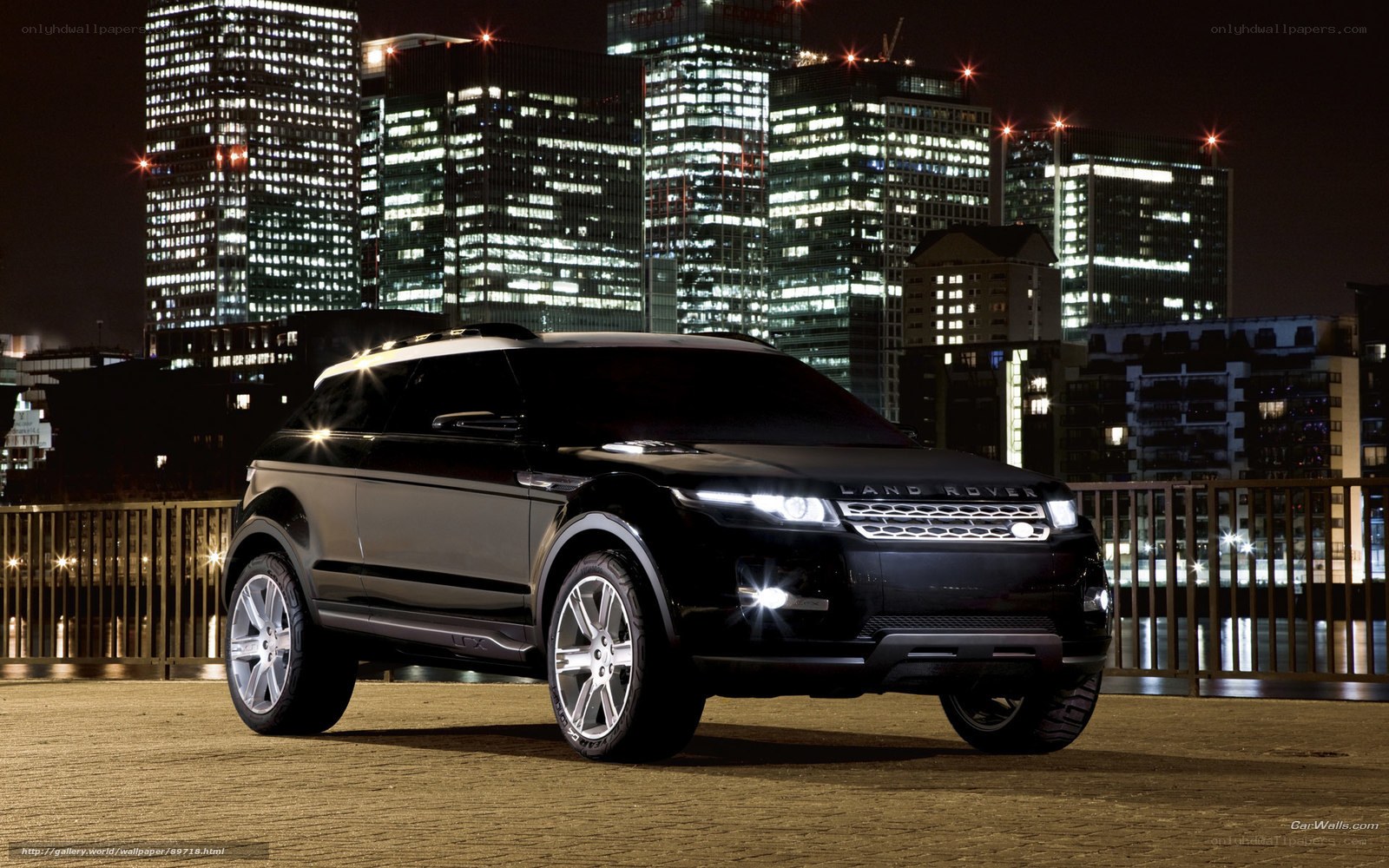 Black Range Rover at night