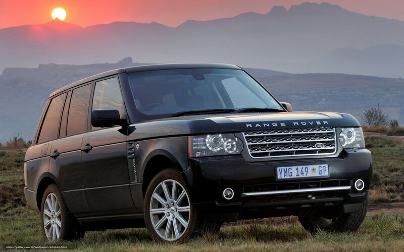 Black Range Rover at sunset