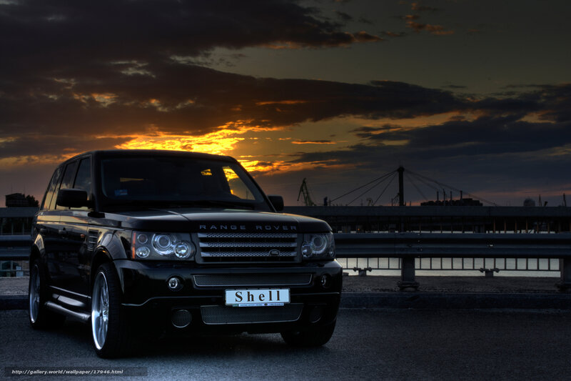 Black Range Rover at sunset