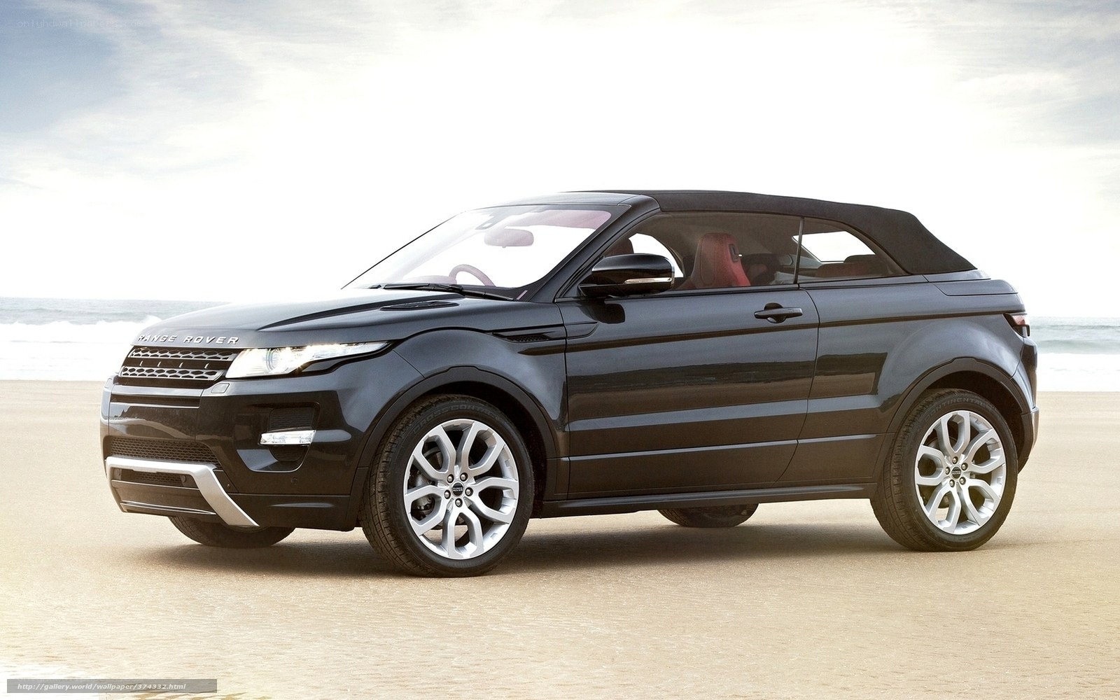 Black Range Rover Convertible on Beach