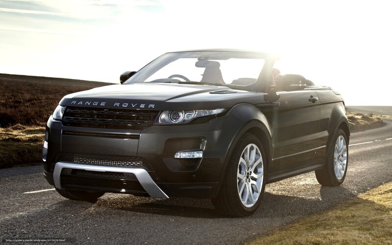 Black Range Rover convertible on road