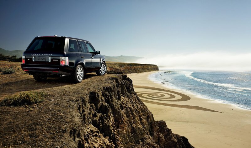 Black Range Rover on Cliff