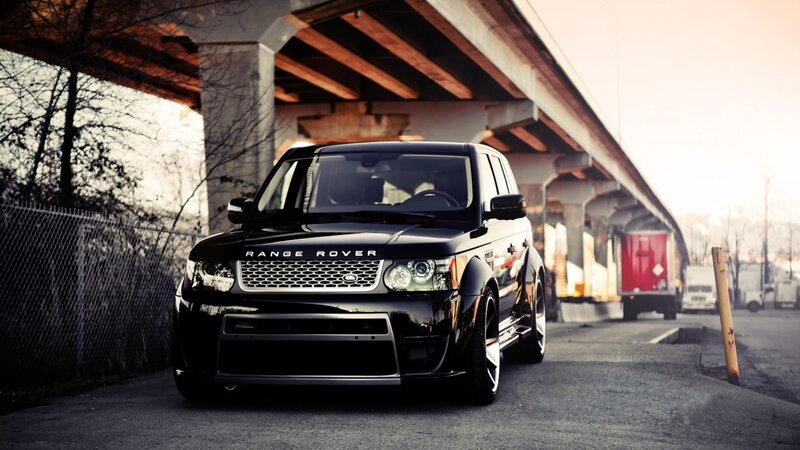 Black Range Rover Suv — Dramatic, Sunset, Photograph