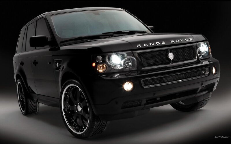 Black Range Rover Suv — Headlights