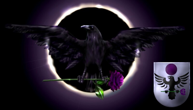 Black Raven Holding Rose