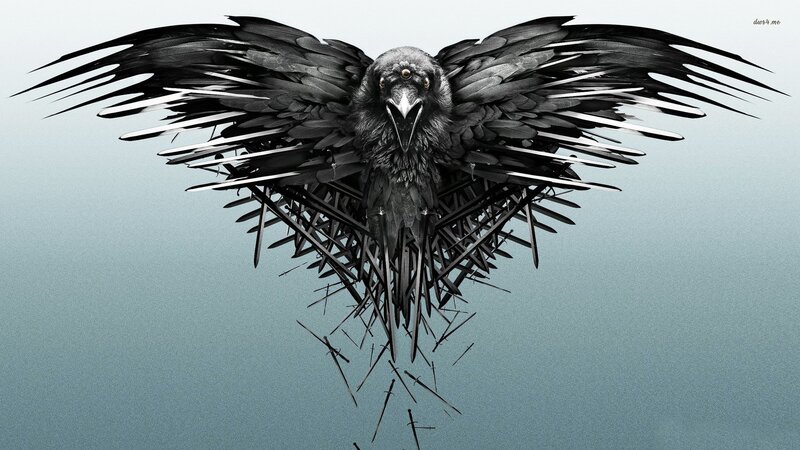 Black Raven with Spread Wings — Dramatic, Digital Art