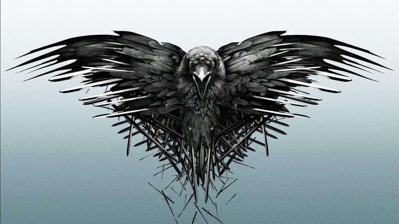 Black Raven with Spread Wings — Dramatic