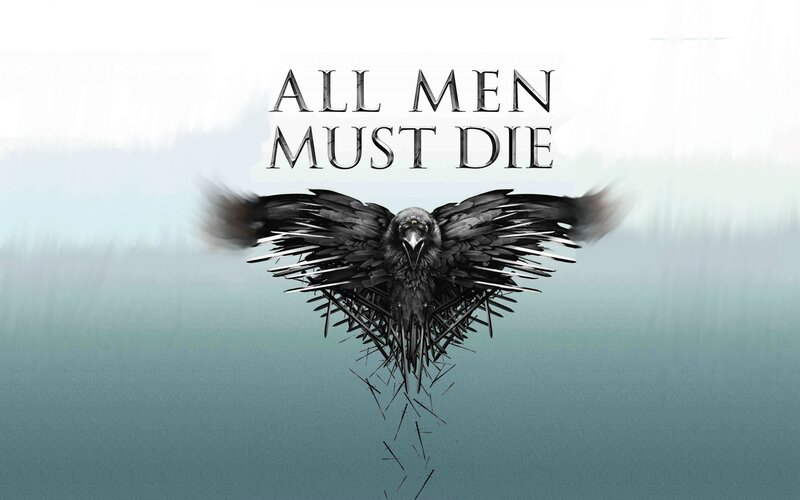 Black Raven with Spread Wings — Gray