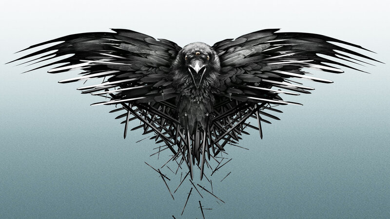 Black Raven with Spread Wings