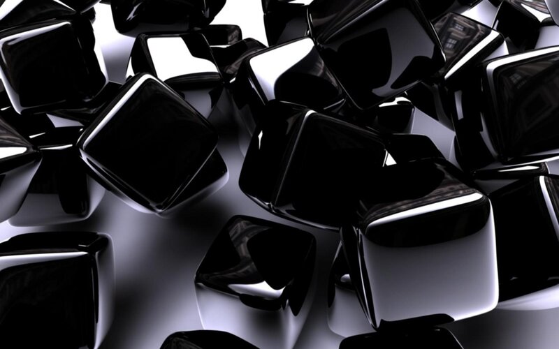 Black Reflective Cubes — Abstract