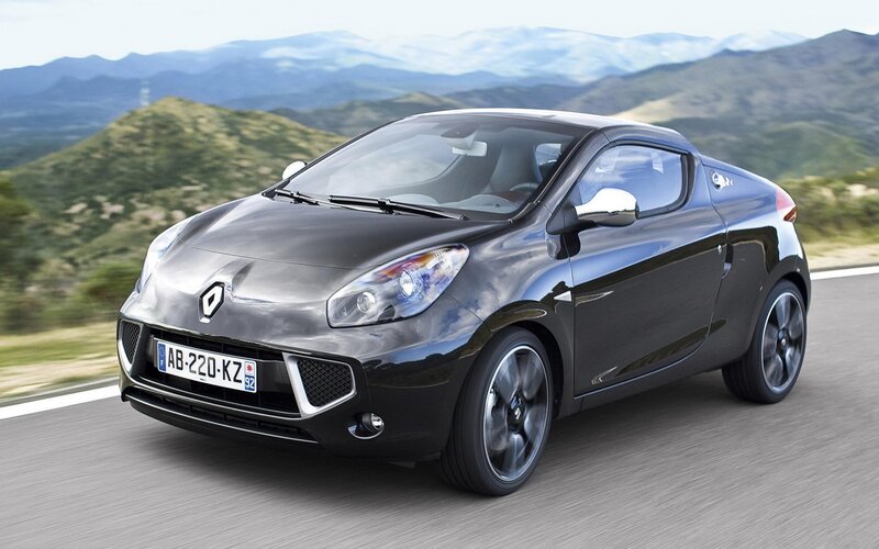 black renault car on road