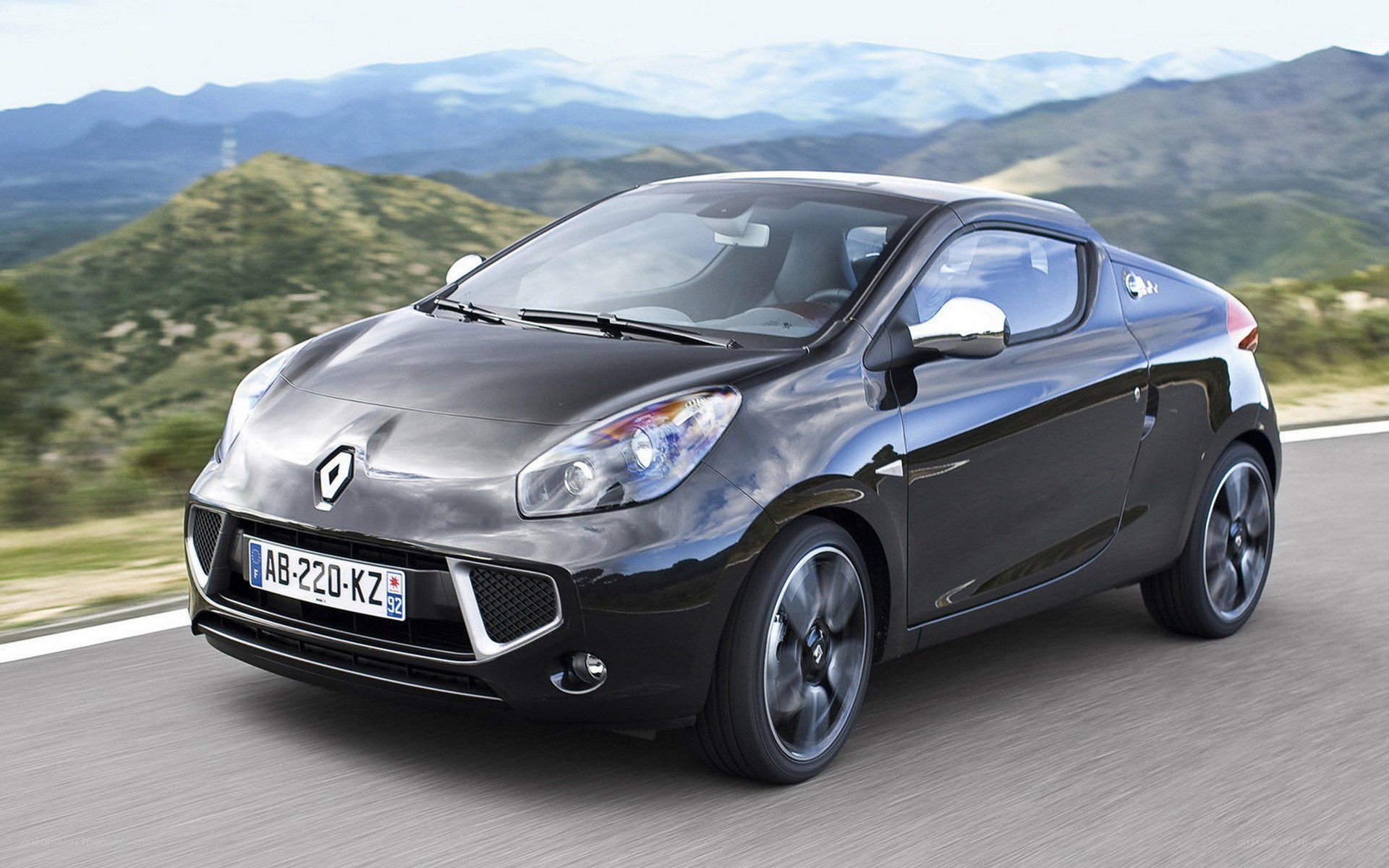 black renault car on road