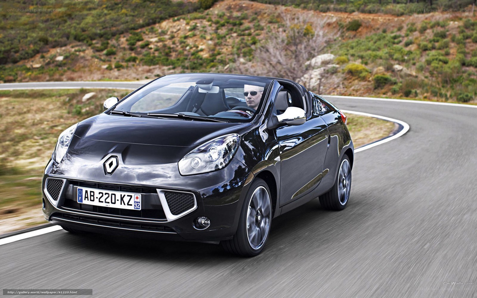 black renault car on road