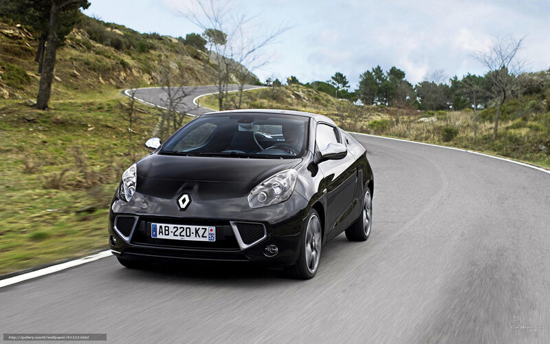 black renault car on winding road