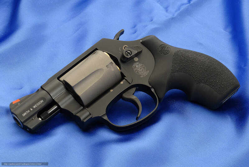 Black Revolver on Blue Cloth — Neutral