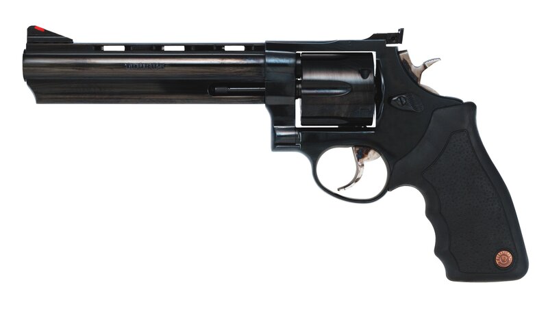 black revolver with long barrel