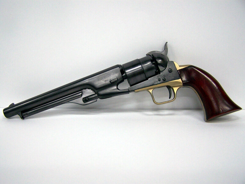Black Revolver with Wooden Grip — Neutral