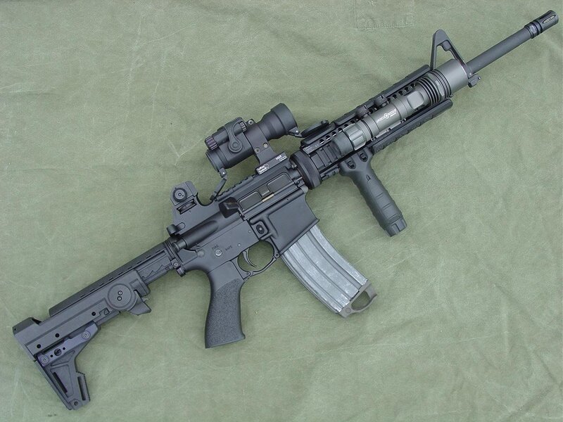 Black Rifle on Green Cloth