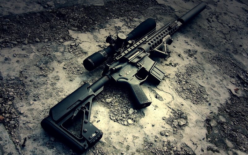 Black Rifle on Ground