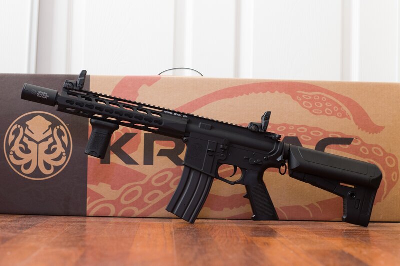 Black Rifle on Table — Neutral