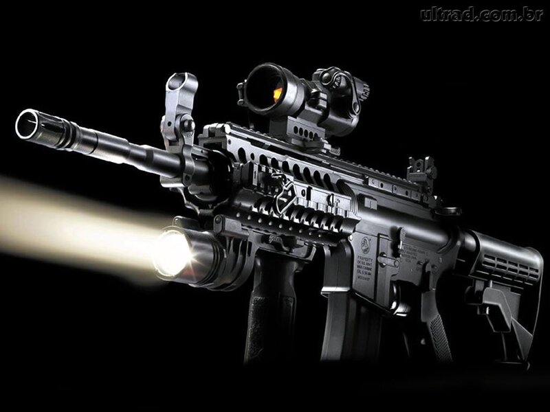 Black Rifle with Flashlight