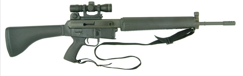 black rifle with scope