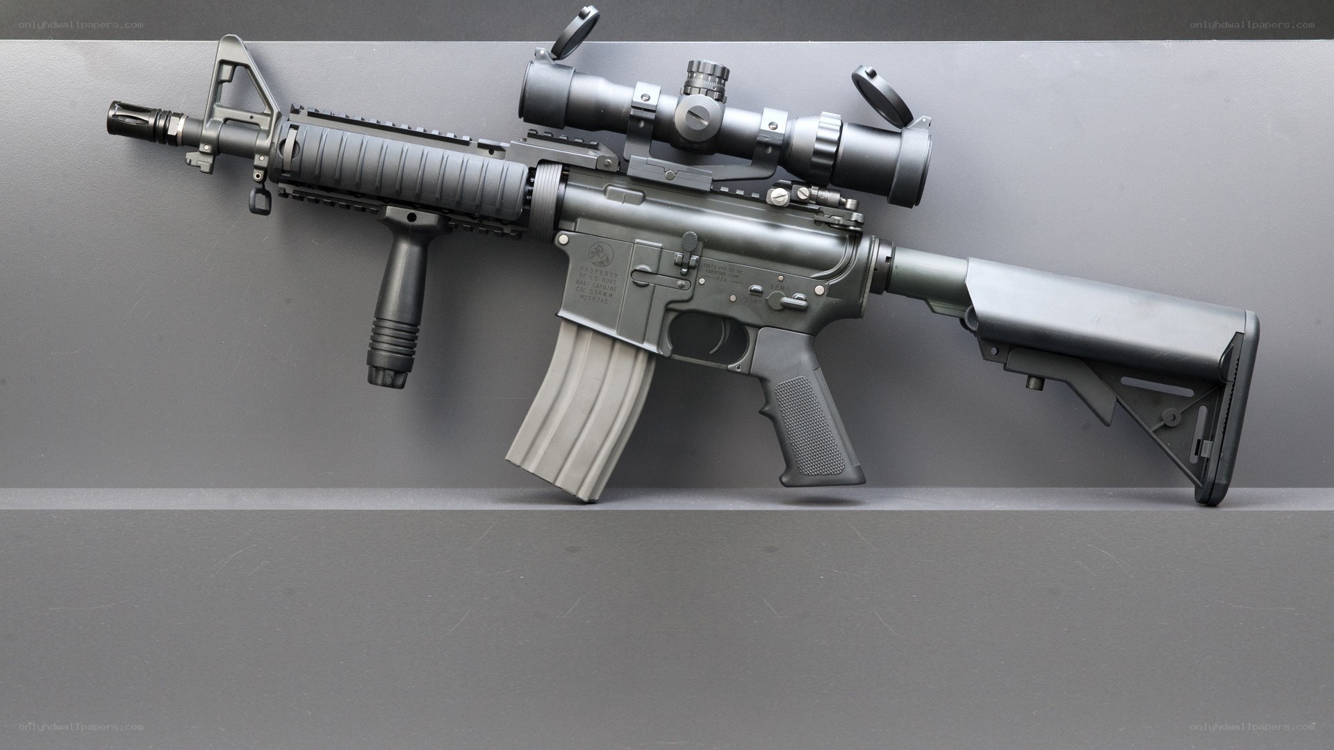 black rifle with scope