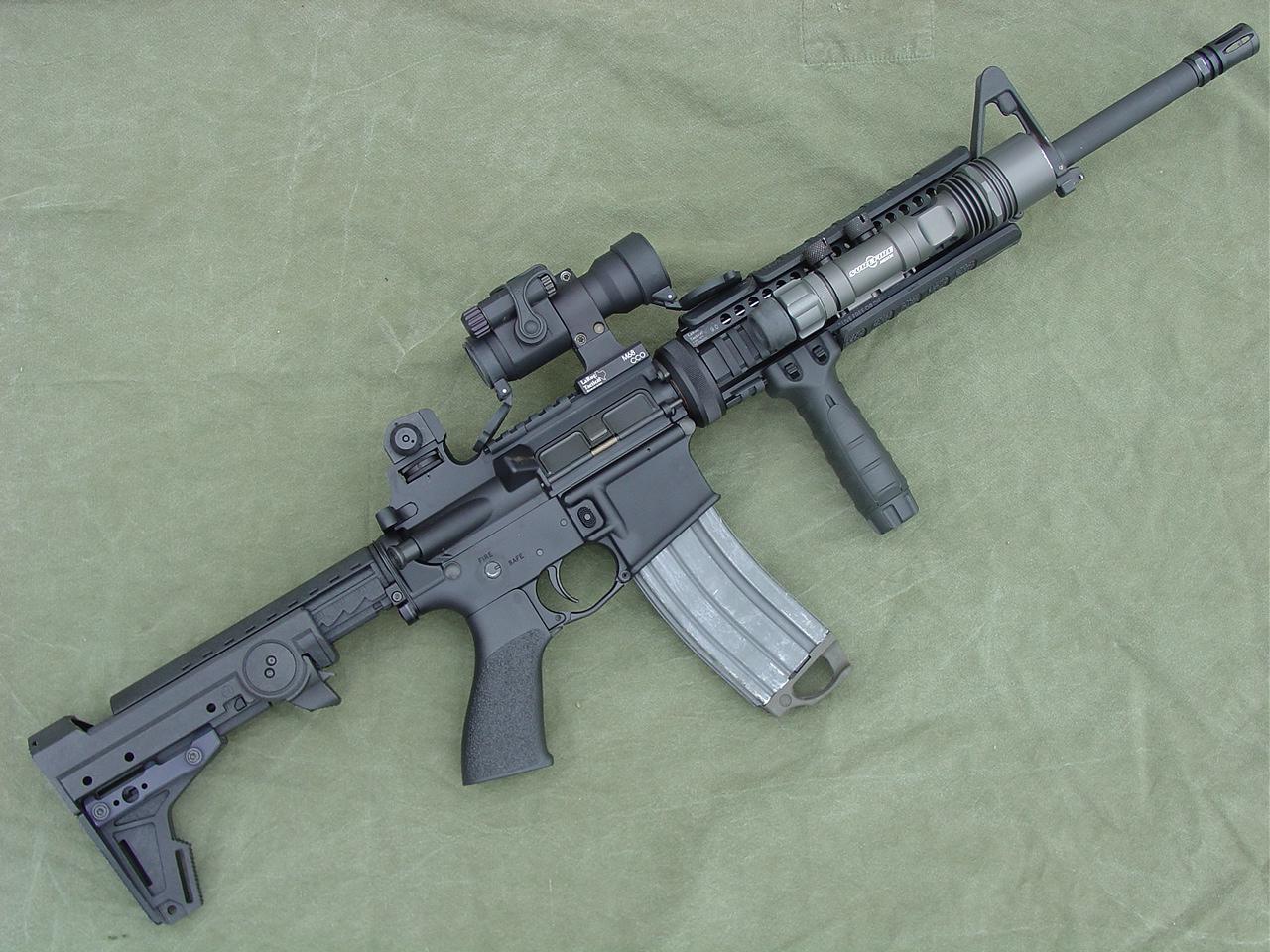 black rifle with scope