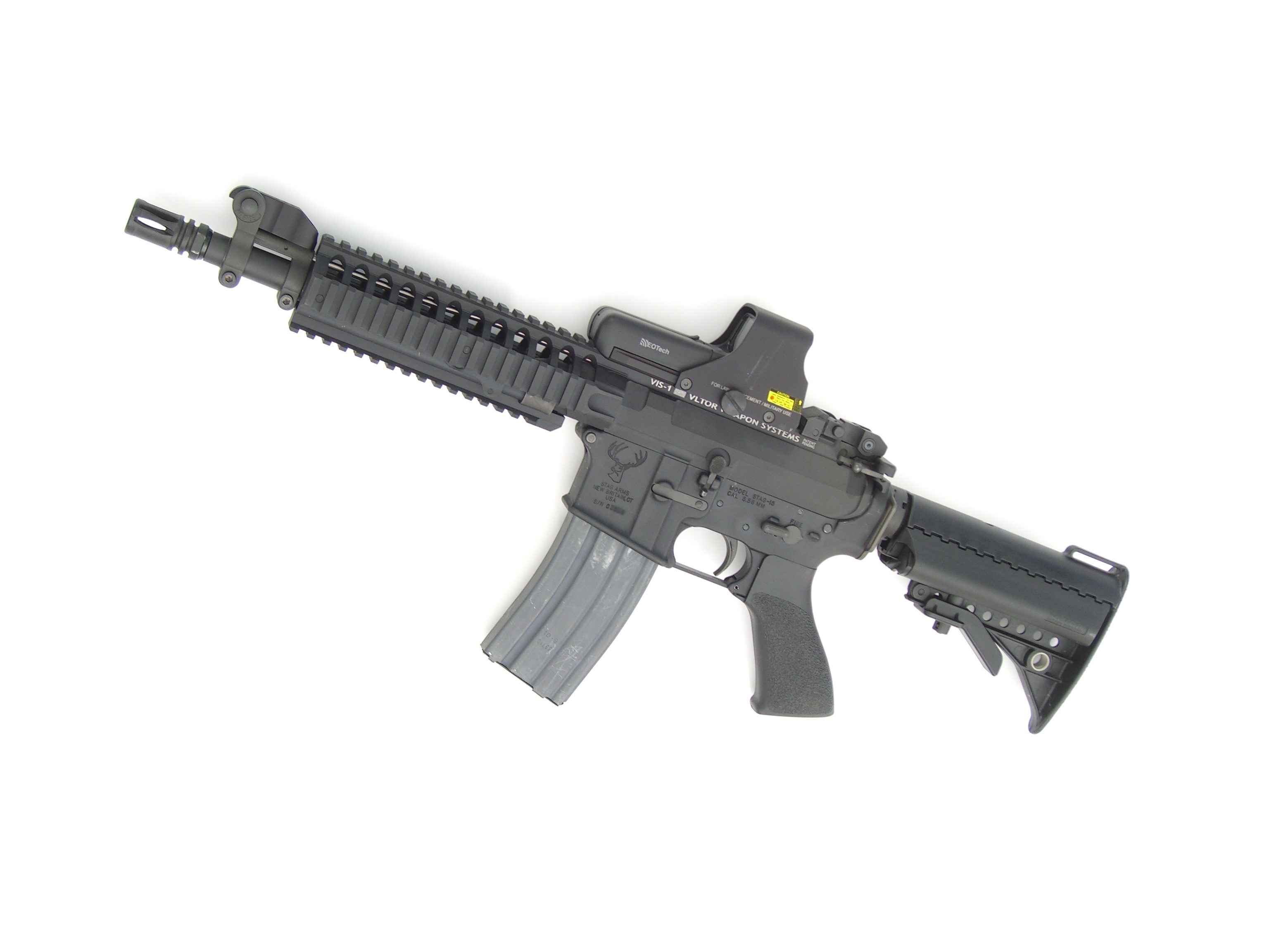 black rifle with scope