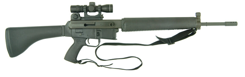 black rifle with scope