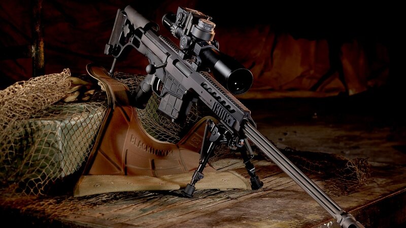 Black Rifle with Scope — Brown, Dramatic